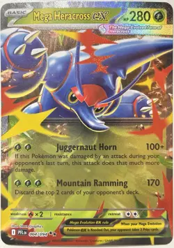 Mega Heracross ex 004/094 - Me02: Phantasmal Flames Double Rare - NM - Image 1