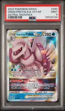 Origin Forme Palkia VStar Pokemon Astral Radiance 040/189 PSA 9 - Image 1