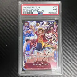 2025 ONE PIECE PROMOS ONE PIECE DAY DALLAS #006 MONKEY D. LUFFY PSA 9 - Image 1