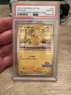 2025 POKEMON JPN SV-P PROMO ILLUSTRATION CONTEST 2024 #242 PIKACHU PSA 10 Card - Image 1