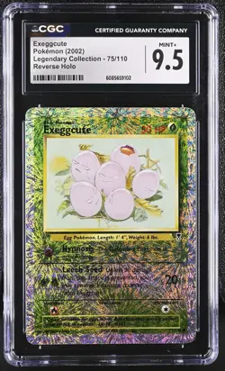CGC 9.5 MINT+ Exeggcute Legendary Collection 75/110 Reverse Holo Pokemon Card - Image 1