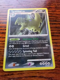 Tyranitar Lv.61 30/100 Stormfront Non-Holo Rare Pokemon Card TCG 2008 MP - Image 1