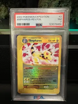 2002 Ampharos Reverse Foil Expedition #2 PSA 7 Pokemon Card - Image 1