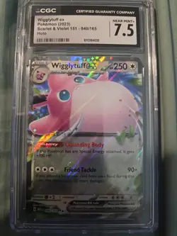 CGC Graded 7.5 Near Mint Wigglytuff ex 040/165 Pokemon Card 151 - FAST SHIPPING - Image 1