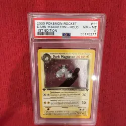 2000 Pokemon Rocket Dark Magnetron Holo #11 PSA 8 - Image 2