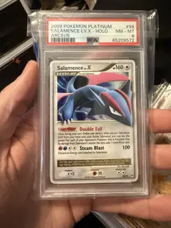 2009 POKEMON PLATINUM ARCEUS #98 SALAMENCE LV.X-HOLO PSA 8 - Image 1