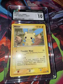 CGC 10 GEM MINT Minun POP Series 1 12/17 Non-Holo Graded Pokemon TCG - Image 5