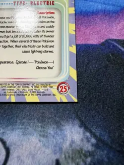 Topps Pokemon 2000 TV Animation Series #25 Pikachu Holo Foil Pokeball - Image 5