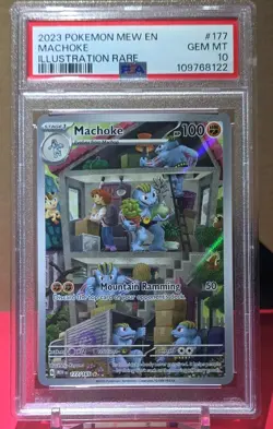 Pokemon Machoke 177/165 Scarlet & Violet Illustration Rare Holo PSA 10 2023 - Image 1