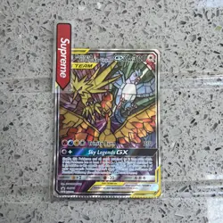 Pokemon TCG Hidden Fates Moltres, Zapdos, Articuno GX SM210 damaged - Image 1