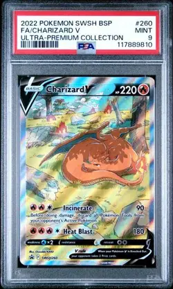 Pokemon Charizard V SWSH260 SWSH: Sword & Shield Promo Full Art Holo PSA 9 - Image 1