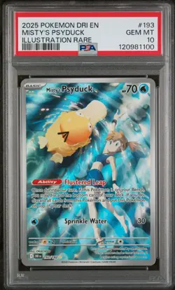 2025 POKEMON DRI EN-DESTINED RIVALS ILLUSTRATION RARE MISTY'S PSYDUCK PSA 10 - Image 1