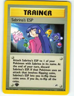 Sabrina's ESP - 1st Edition - 117/132 Gym Heroes - Pokemon TCG - 2000 - Image 1