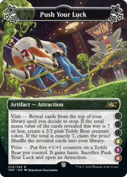 Push Your Luck (4-5-6) FOIL Unfinity NM Artifact Rare MAGIC MTG CARD ABUGames - Image 1