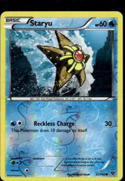 Pokemon Staryu 33/146 XY Base Set Reverse Holo Common LP - Image 1