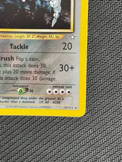 Steelix NM LP Holo Swirl Neo Genesis 15 WOTC Rare Unlimited Pokemon TCG Card - Image 5