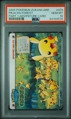 2005 Japanese Pokemon Zukan Adventure Card Pikachu Forest #079 PSA 10 *POP 17!* - Image 1