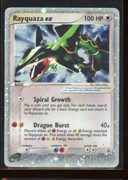 2003 Pokemon EX Dragon Rayquaza EX Holo Foil Rare 97/97 - Image 1