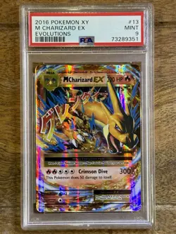 2016 Pokemon XY Evolutions Mega Charizard EX #13 - PSA 9 Mint - Image 1