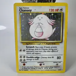 Pokemon TCG Chansey Base Set Holo Rare 3/102 MP - Image 1