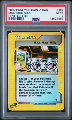 2002 POKEMON EXPEDITION #155 MOO-MOO MILK-REVERSE FOIL PSA 9 - Image 1