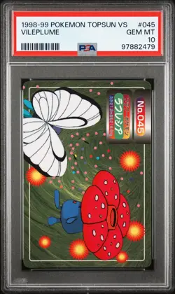 PSA 10 GEM MINT Vileplume Vs. Butterfree #045 Topsun Carddass Pokemon 1998 POP 8 - Image 1