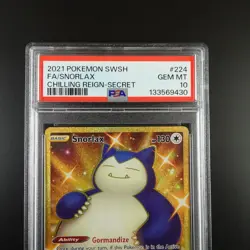 PSA 10 Snorlax 224/198 Pokemon Chilling Reign Holo Graded Card - Image 2