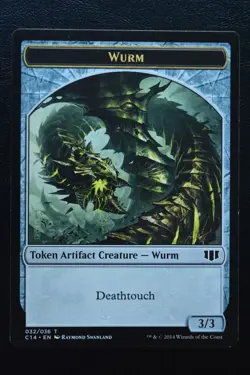 Magic The Gathering MTG GOAT // WURM (DEATHTOUCH) TOKEN Commander 2014 MP Played - Image 1