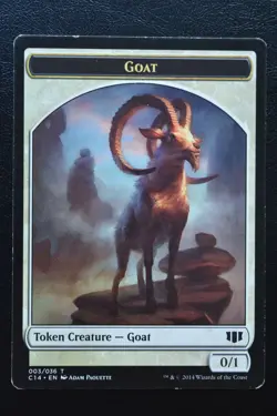 Magic The Gathering MTG GOAT // WURM (DEATHTOUCH) TOKEN Commander 2014 MP Played - Image 2