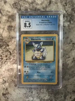 WARTORTLE 42/102 POKEMON 1999 BASE SET CGC 8.5 NM/MINT - Image 1