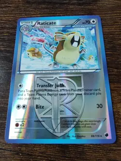 Team Plasma's Raticate 88/116 Plasma Freeze Reverse Holo Pokemon - Image 1