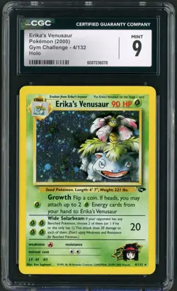 2000 Pokemon Gym Challenge Unlimited Erika's Venusaur Holo Rare 4/132 CGC Mint 9 - Image 1