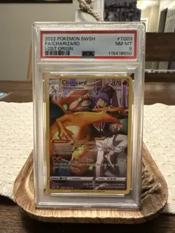 Pokemon TCG Charizard Lost Origin Holo Ultra Rare Card TG03/TG30 PSA 8 - Image 1