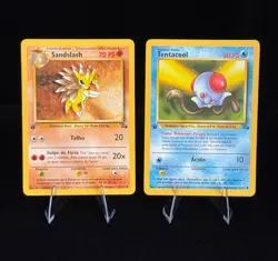 Pokemon Fossil 1st Edition PORTUGUESE Lot (10) – Tentacool – WotC 1999 – LP - Image 3