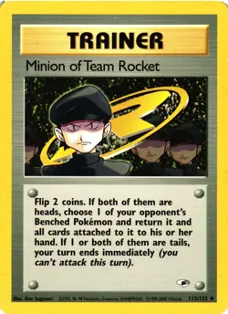 Pokemon TCG Minion of Team Rocket Gym Heroes 113/132 Unlimited Uncommon MP/HP - Image 1