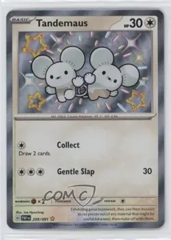Shiny Rare - Tandemaus Pokemon Scarlet & Violet Paldean Fates PAF #209 - Image 1