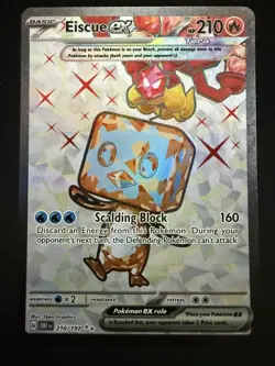 Eiscue ex #210/197 Obsidian Flames SV03 Ultra Rare Holo Pokemon Card NM - Image 1
