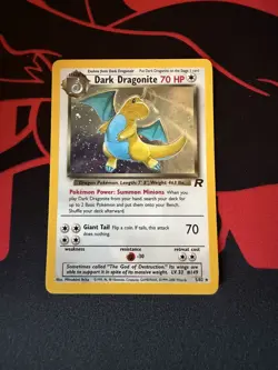 Pokemon 2000 WOTC Team Rocket Dark Dragonite Holo Card 5/82 - Image 1