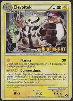 Pokemon ELEVOLTEK 20/102 HS Triumphant Prerelease Promo German Electivire NM - Image 1