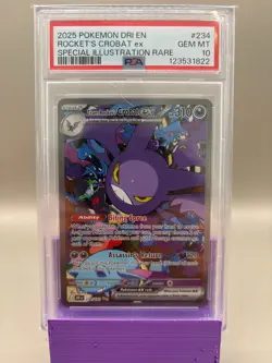PSA 10 GEM Mint - Rocket's Crobat #234 Pokemon Destined Rivals , Graded - Image 1