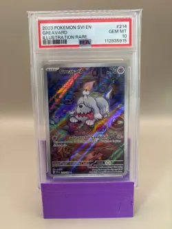 PSA 10 GEM Mint - Greavard #214 Pokemon Scarlet & Violet, Graded - Image 1