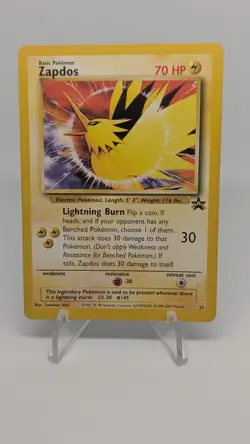💥 ZAPDOS # 23 promo Vintage WOTC Black Star Promo (1999) Pokemon the Movie 2000 - Image 1