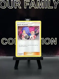 JESSIE AND JAMES - #58/68 - Holo Rare 2019 Pokemon TCG Sun&Moon Hidden Fates LP - Image 1