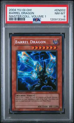 PSA 8 -2004 YU-GI-OH! MASTER COLLECTION VOLUME 1BARREL DRAGON EN002 👀 🔥👀 - Image 1