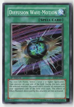 Yugioh - Diffusion Wave-Motion SD6-EN024 1st Edition - Structure Deck: Spellcast - Image 1