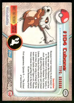 Pokemon Cards Cubone #104 Topps Trading Cards Series 2 LP *3 - Image 2