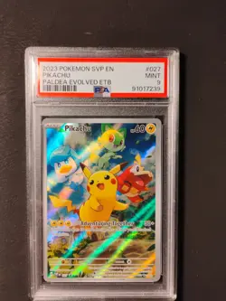 2023 Pokemon SVP en Pikachu #027 --Paldea Evolved Promo Card PSA 9 Graded - Image 1
