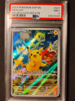 2023 Pokemon SVP en Pikachu #027 --Paldea Evolved Promo Card PSA 9 Graded - Image 2