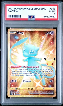 2021 Pokemon Mew Full Art PSA 9 Celebrations #025 - Image 1