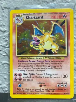 Pokemon TCG Charizard Base Set Holo Unlimited Holo Rare Shadowed frame - Image 1
